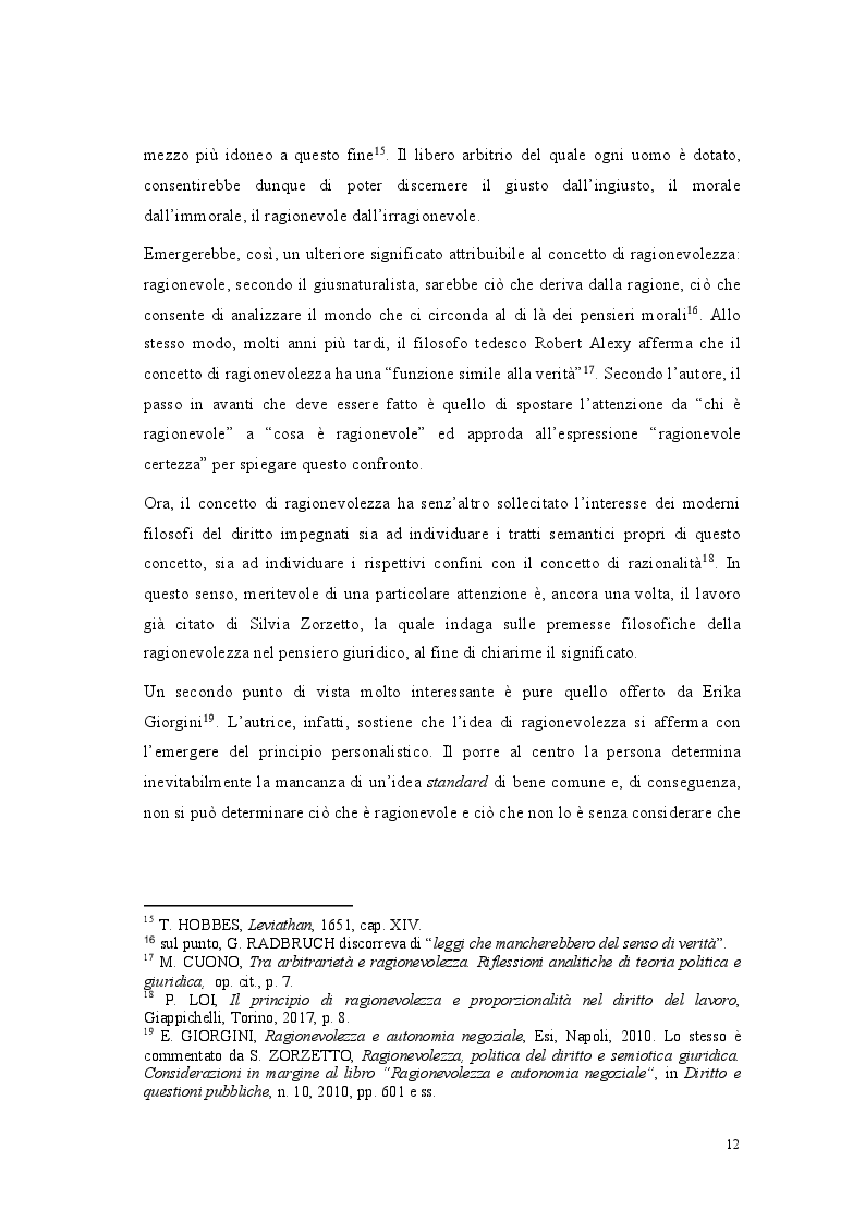 Anteprima della tesi: Lo standard di ragionevolezza, Pagina 9