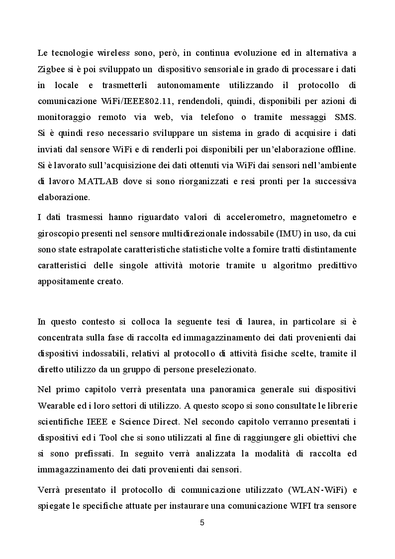 Anteprima della tesi: Valutazione della fattibilità del riconoscimento di attività umana mediante dispositivo indossabile, Pagina 3