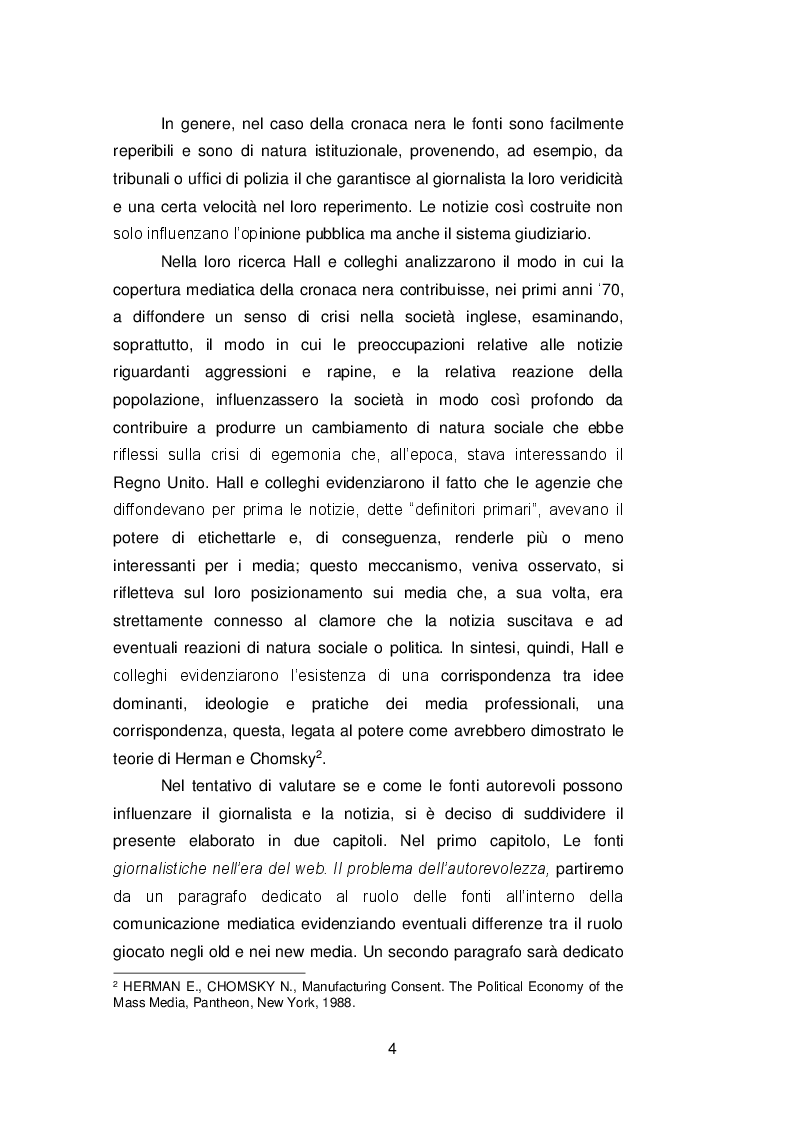 Anteprima della tesi: Il ruolo delle fonti ''autorevoli'' nella selezione della notizia, Pagina 3