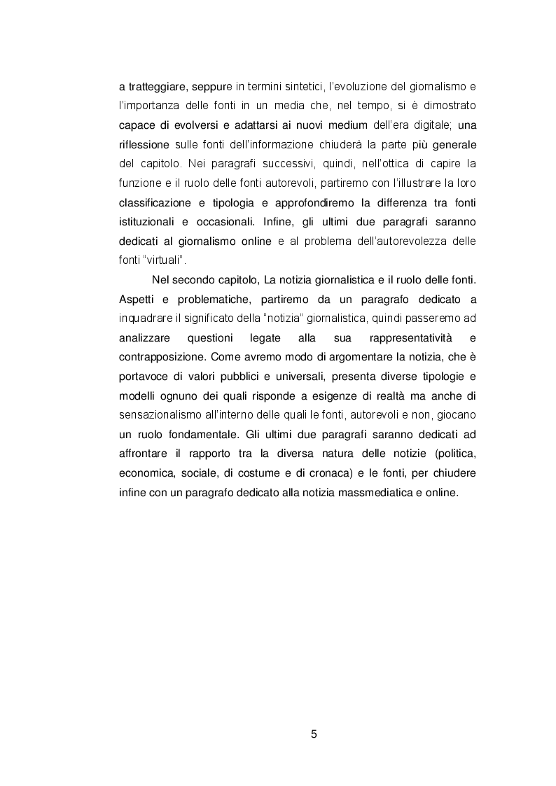 Anteprima della tesi: Il ruolo delle fonti ''autorevoli'' nella selezione della notizia, Pagina 4