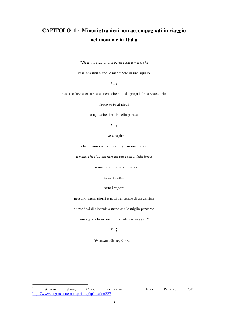 Anteprima della tesi: In viaggio tra realtà e rete internet. Verso un'educazione responsabile dell'utilizzo di Internet ai “minori stranieri non accompagnati”, Pagina 4