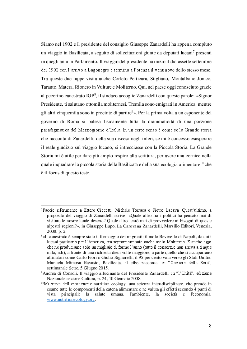 Anteprima della tesi: Cibo, identità e territorio: narrazioni contemporanee sul patrimonio alimentare lucano, Pagina 7