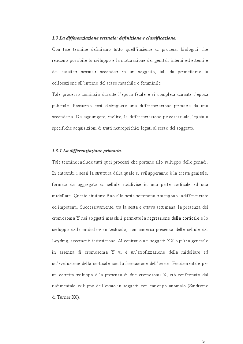 Anteprima della tesi: Cambio di sesso: aspetti clinici, chirurgici e medicolegali, Pagina 6
