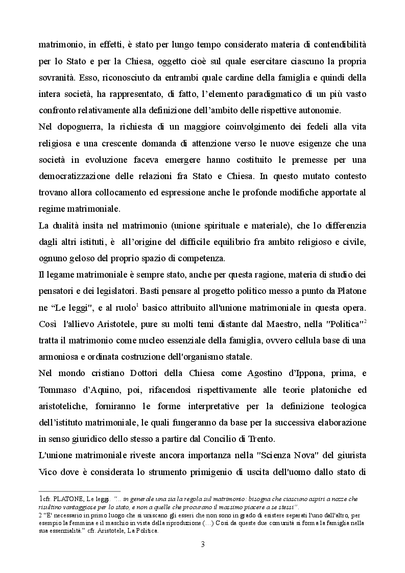 Anteprima della tesi: Profilo storico del matrimonio concordatario: dai Patti Lateranensi agli Accordi di Villa Madama, Pagina 3