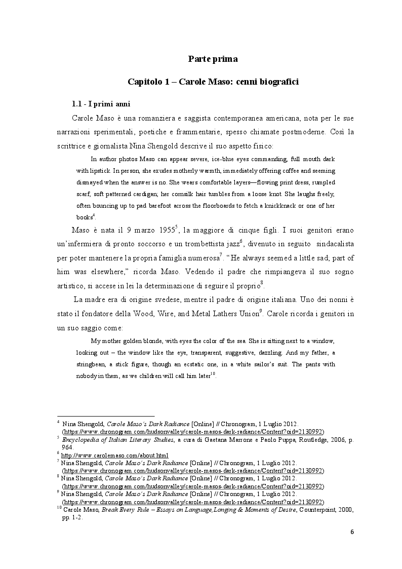 Anteprima della tesi: "Break Every Rule": Carole Maso e il suo nuovo modo di comunicare, Pagina 4