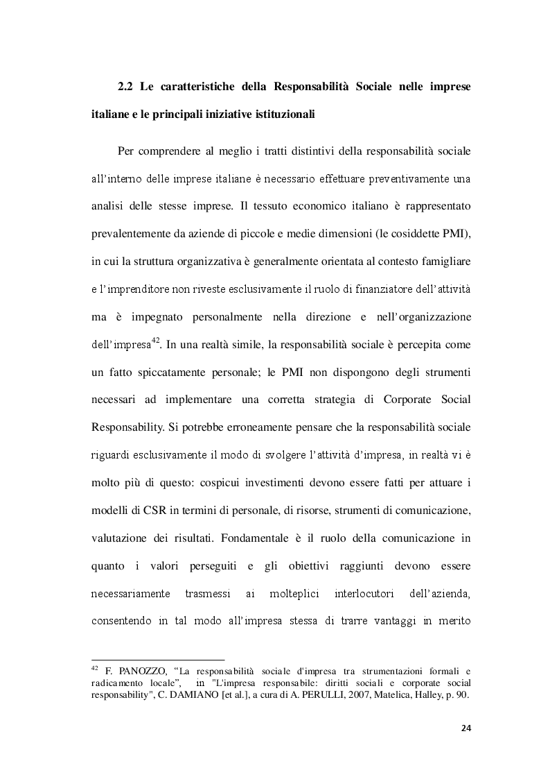 Estratto dalla tesi: La Corporate social responsability e il ruolo del bilancio sociale
