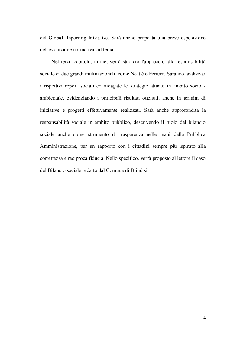Anteprima della tesi: La Corporate social responsability e il ruolo del bilancio sociale, Pagina 4