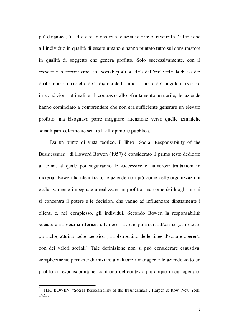 Anteprima della tesi: La Corporate social responsability e il ruolo del bilancio sociale, Pagina 8