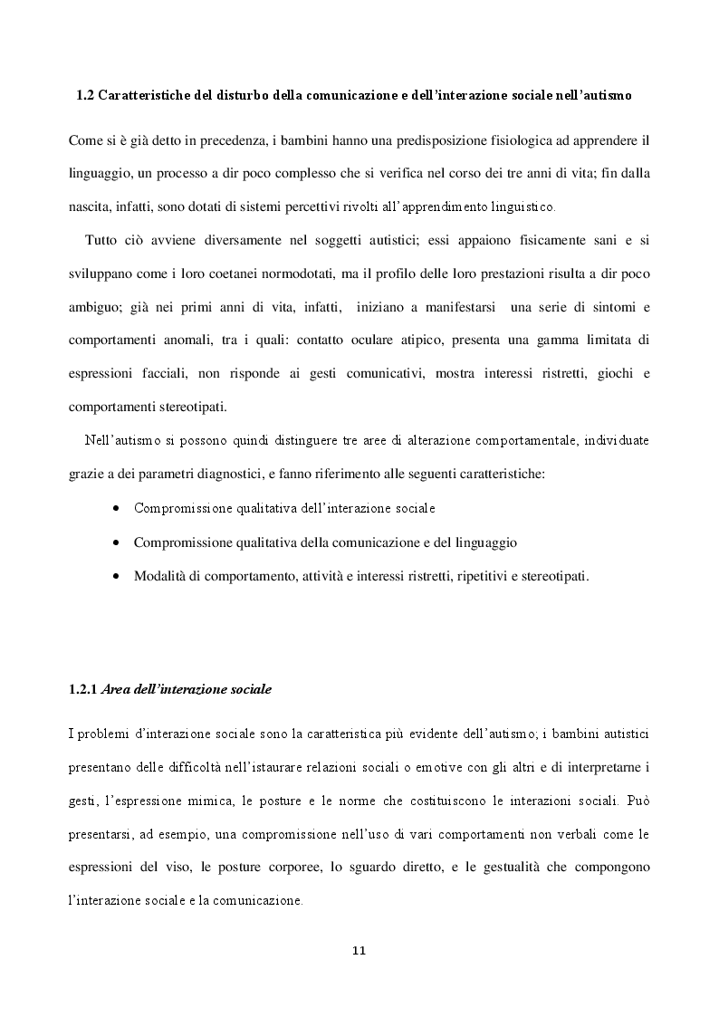 Estratto dalla tesi: Autismo: difficoltà socio-comunicative e metodi di riabilitazione