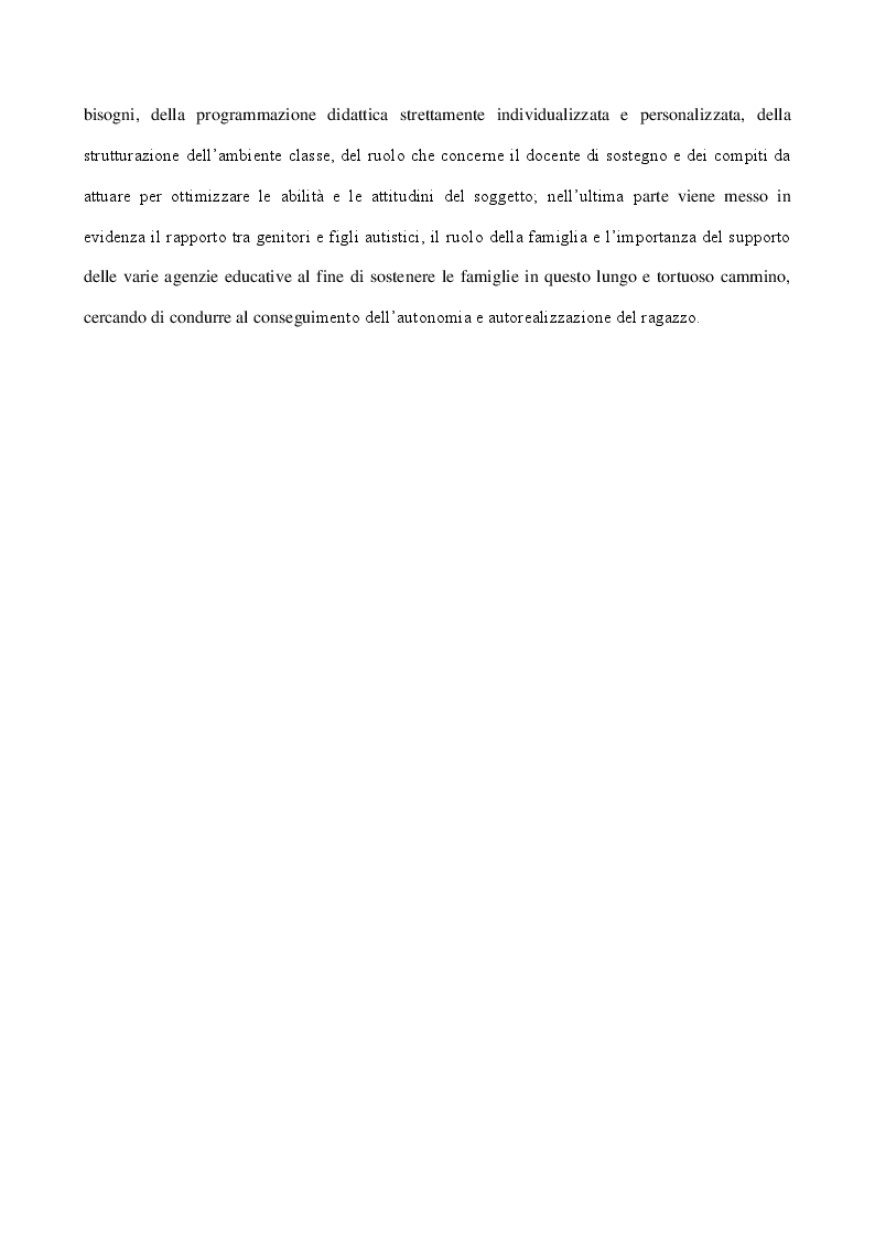 Anteprima della tesi: Autismo: difficoltà socio-comunicative e metodi di riabilitazione, Pagina 4