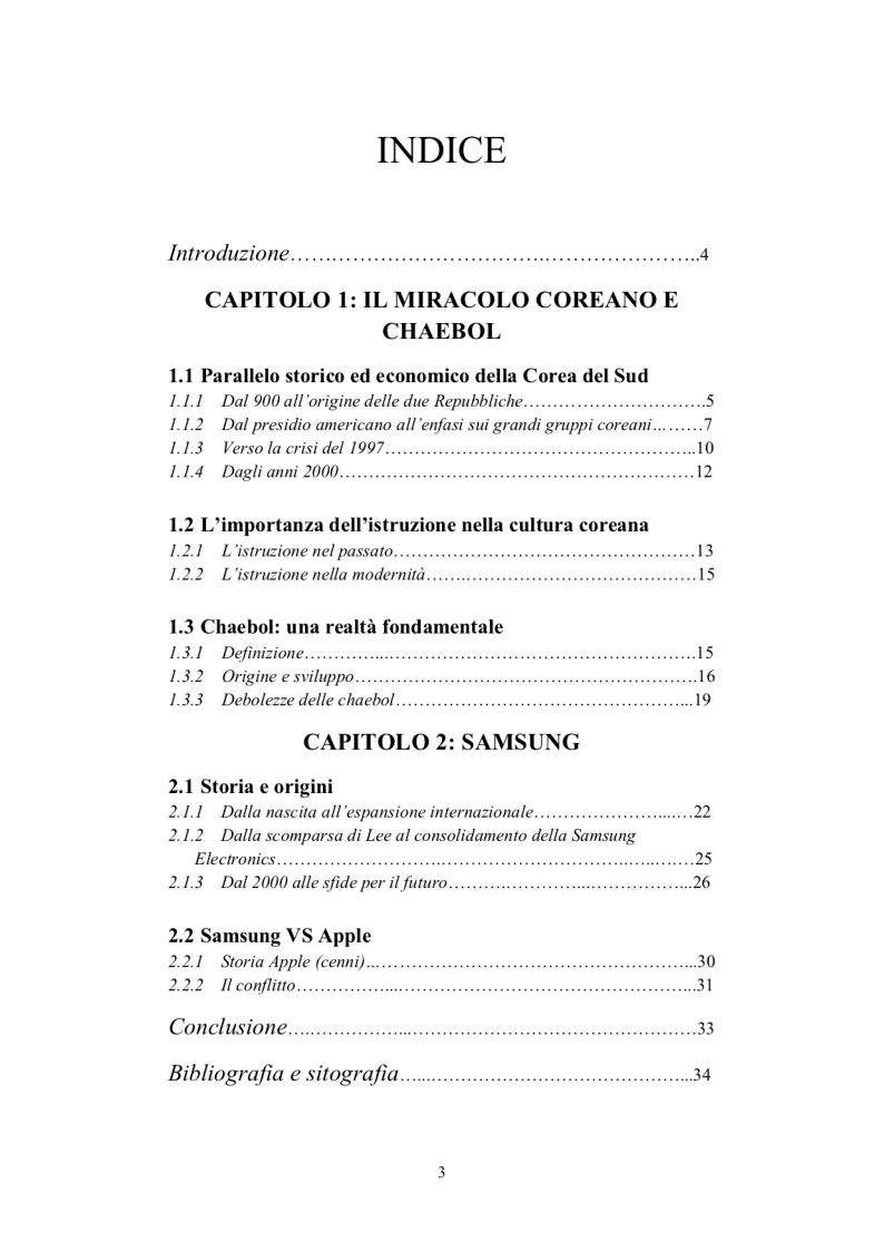 Indice della tesi: Storie di un altro sviluppo: Corea del Sud, Pagina 1
