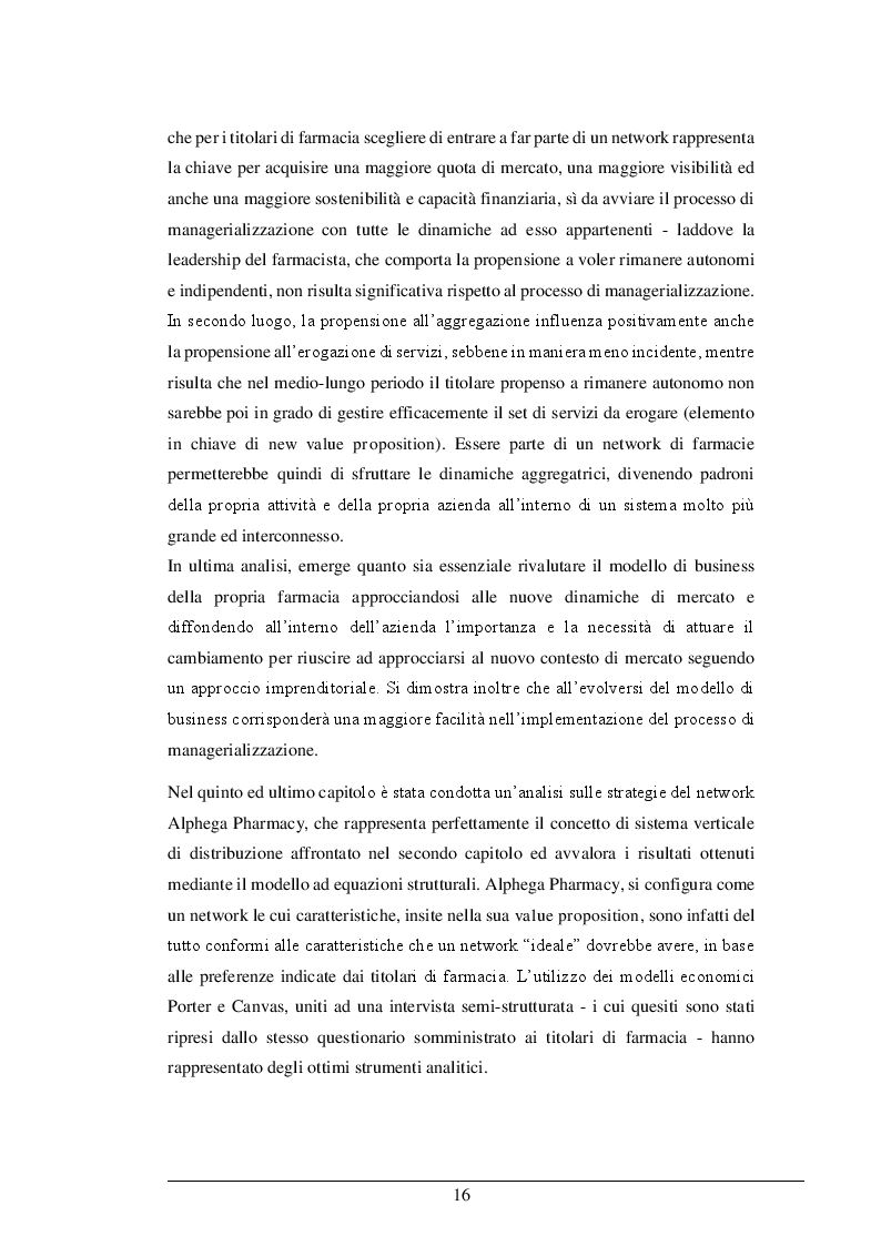 Estratto dalla tesi: La Legge 124/2017: le risposte strategico organizzative dei titolari di farmacia ed il nuovo business model. Il caso Alphega Pharmacy