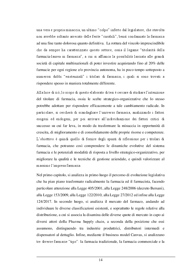 Anteprima della tesi: La Legge 124/2017: le risposte strategico organizzative dei titolari di farmacia ed il nuovo business model. Il caso Alphega Pharmacy, Pagina 4
