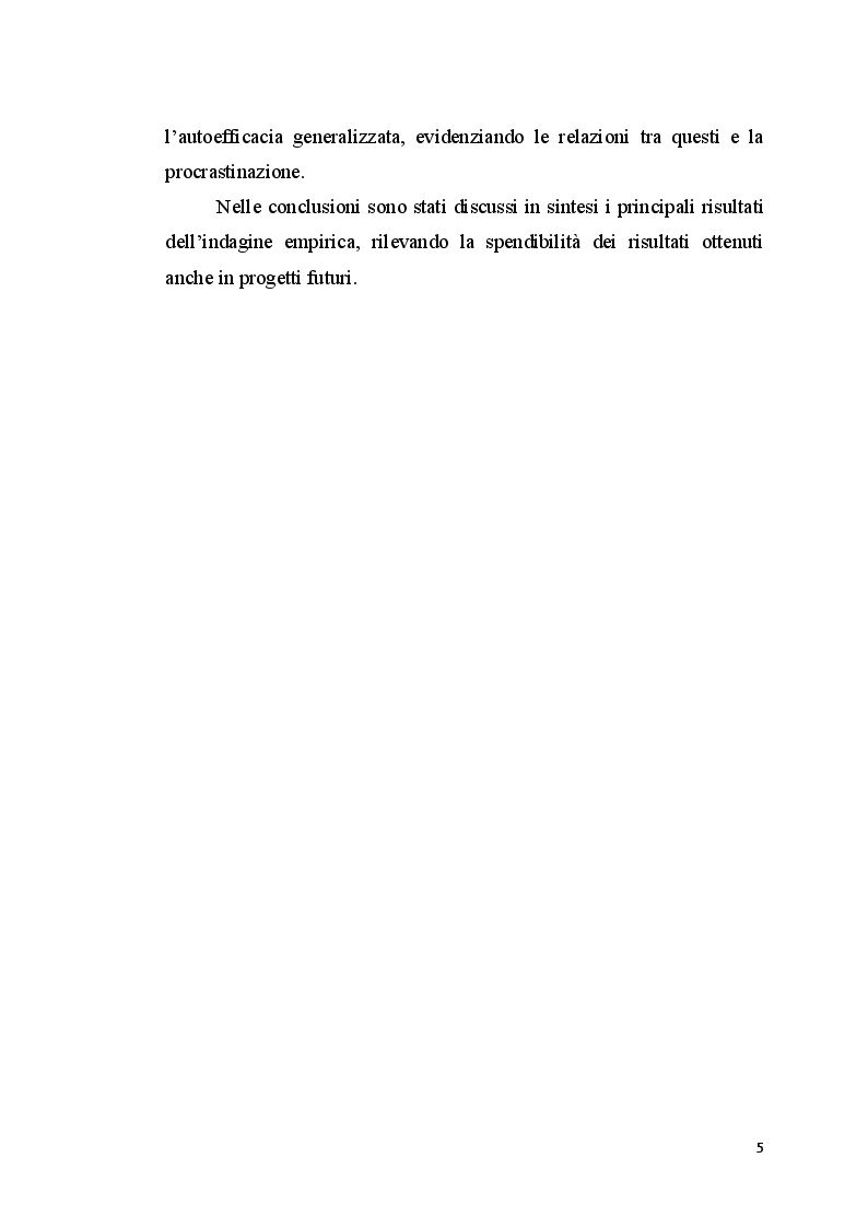Anteprima della tesi: La procrastinazione in adolescenza: Una ricerca sul campo, Pagina 4
