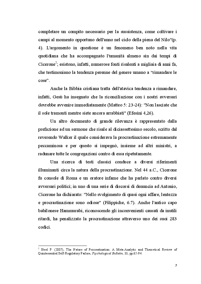 Anteprima della tesi: La procrastinazione in adolescenza: Una ricerca sul campo, Pagina 6