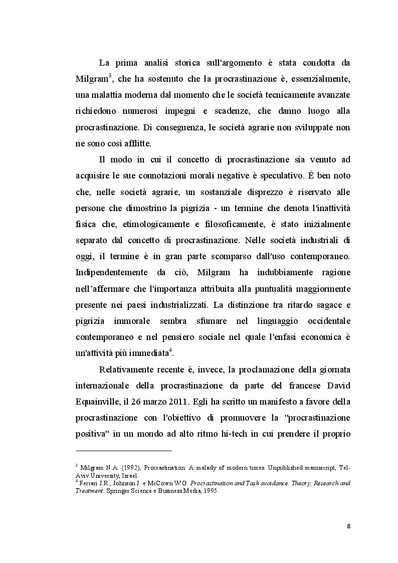 Anteprima della tesi: La procrastinazione in adolescenza: Una ricerca sul campo, Pagina 7