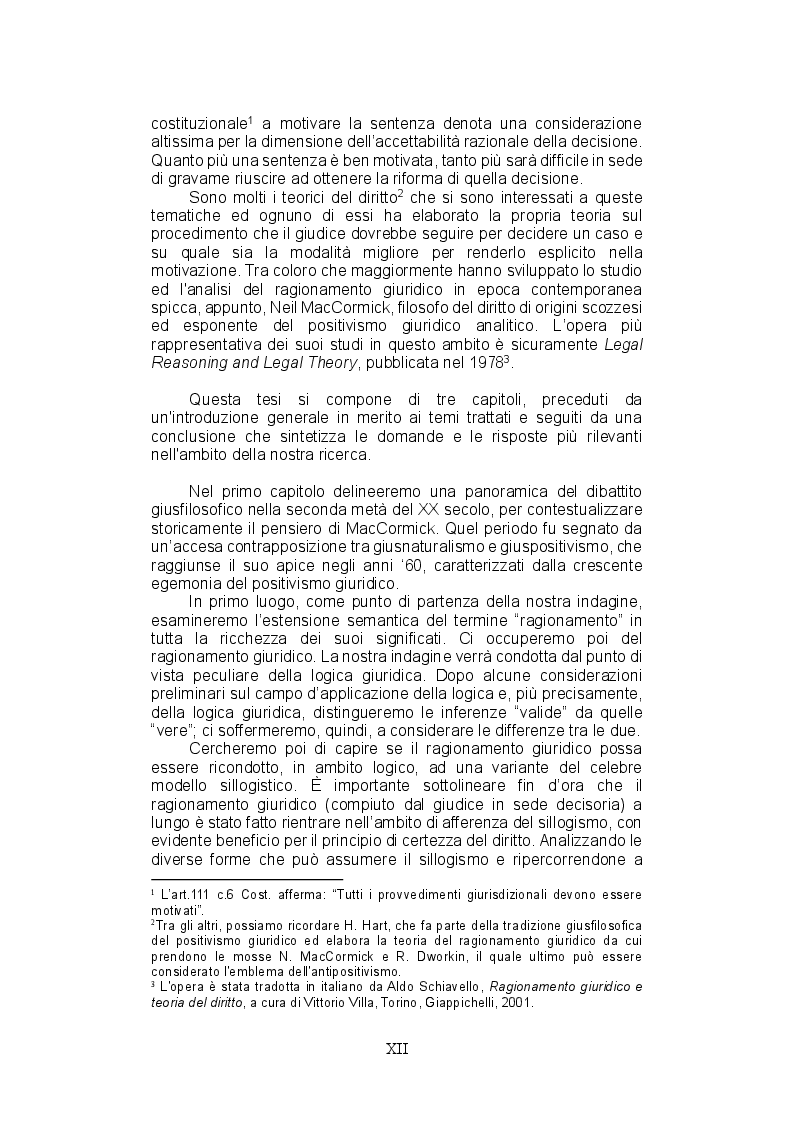 Anteprima della tesi: La teoria del ragionamento giuridico di Neil MacCormick, un approccio post-positivista all'argomentazione, Pagina 4