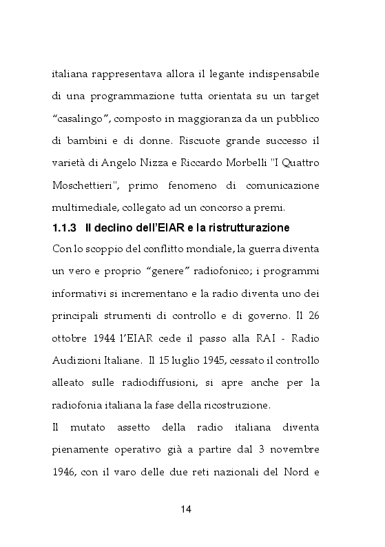 Anteprima della tesi: I giornali della TV. Dal Radiocorriere a Tv Sorrisi e Canzoni, Pagina 8