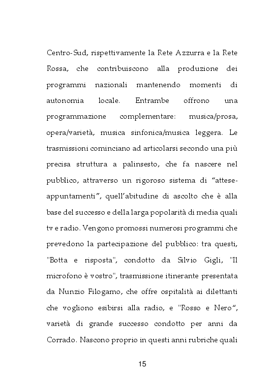 Anteprima della tesi: I giornali della TV. Dal Radiocorriere a Tv Sorrisi e Canzoni, Pagina 9