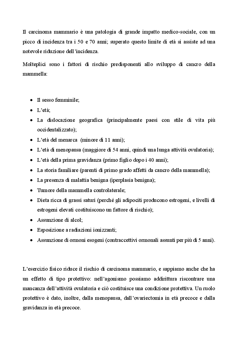 Anteprima della tesi: Management infermieristico nella donna con ricostruzione mammaria: dalla diagnosi alla riabilitazione, Pagina 3