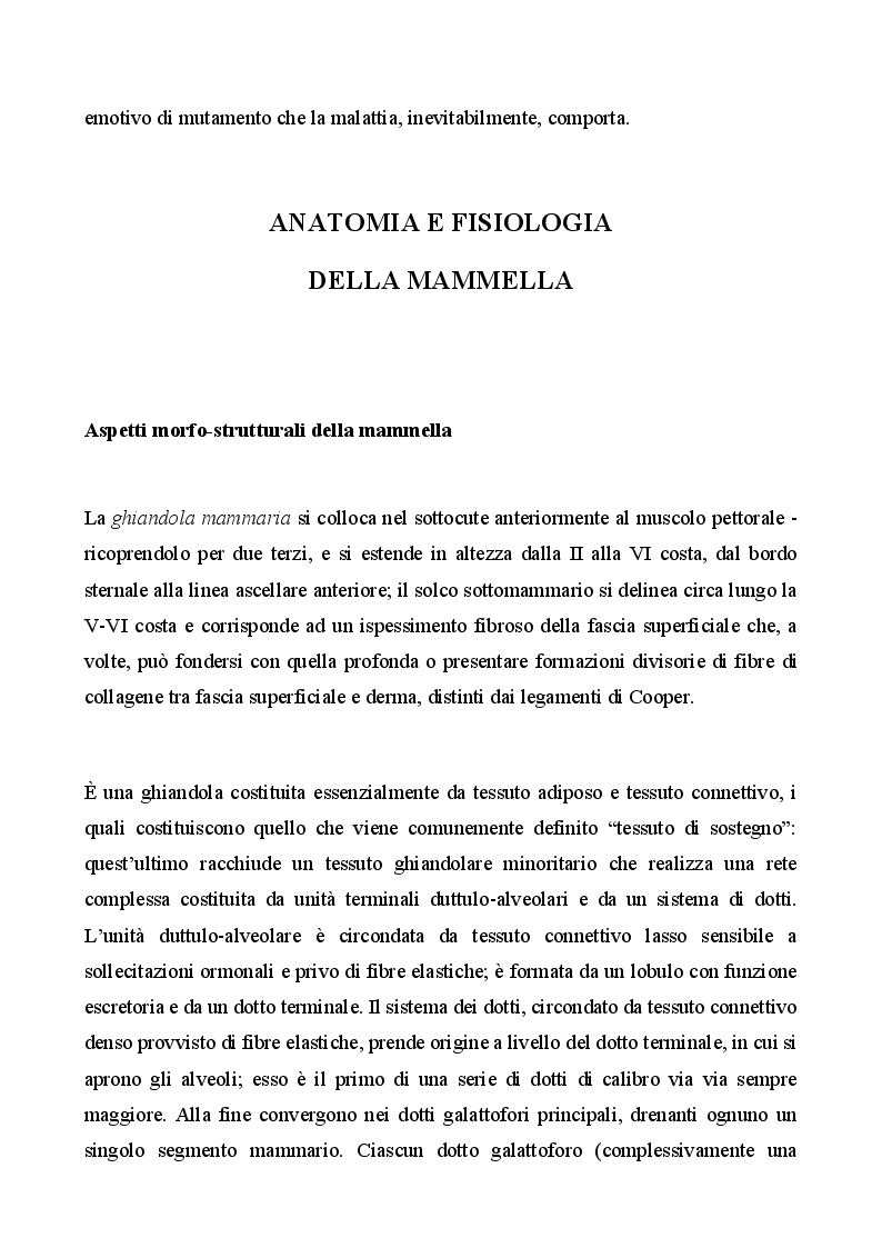 Anteprima della tesi: Management infermieristico nella donna con ricostruzione mammaria: dalla diagnosi alla riabilitazione, Pagina 5