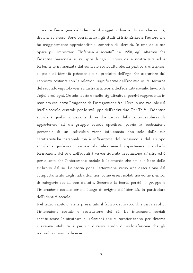 Anteprima della tesi: Interazione sociale e costruzione del sé, Pagina 5