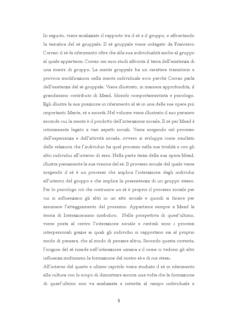 Anteprima della tesi: Interazione sociale e costruzione del sé, Pagina 6