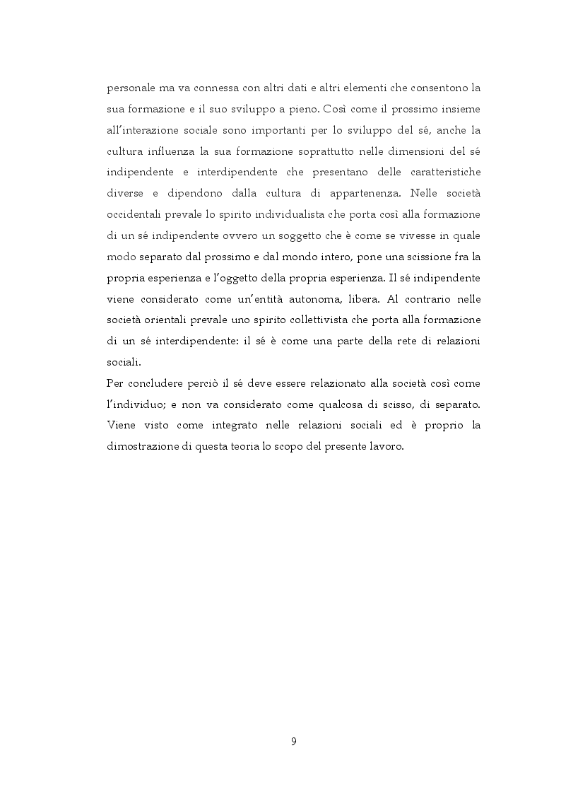 Anteprima della tesi: Interazione sociale e costruzione del sé, Pagina 7