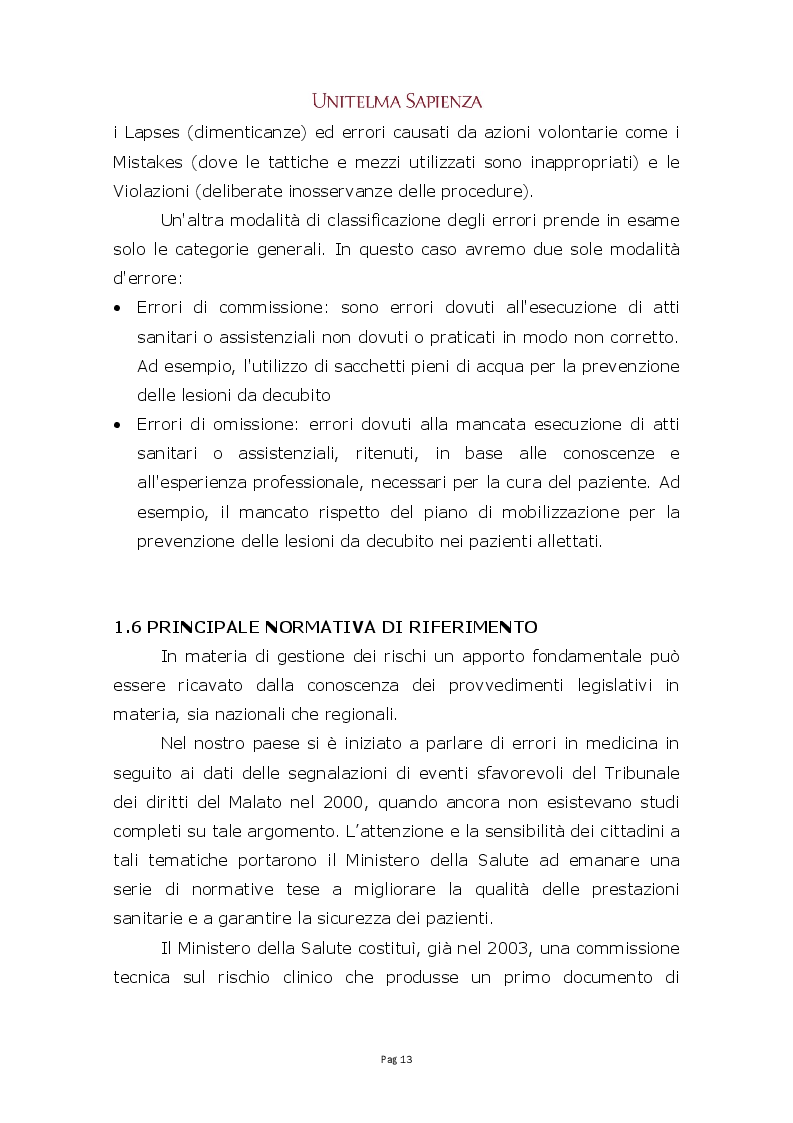 Anteprima della tesi: Implementazione di un sistema integrato di gestione del rischio clinico nelle aziende sanitarie, Pagina 7