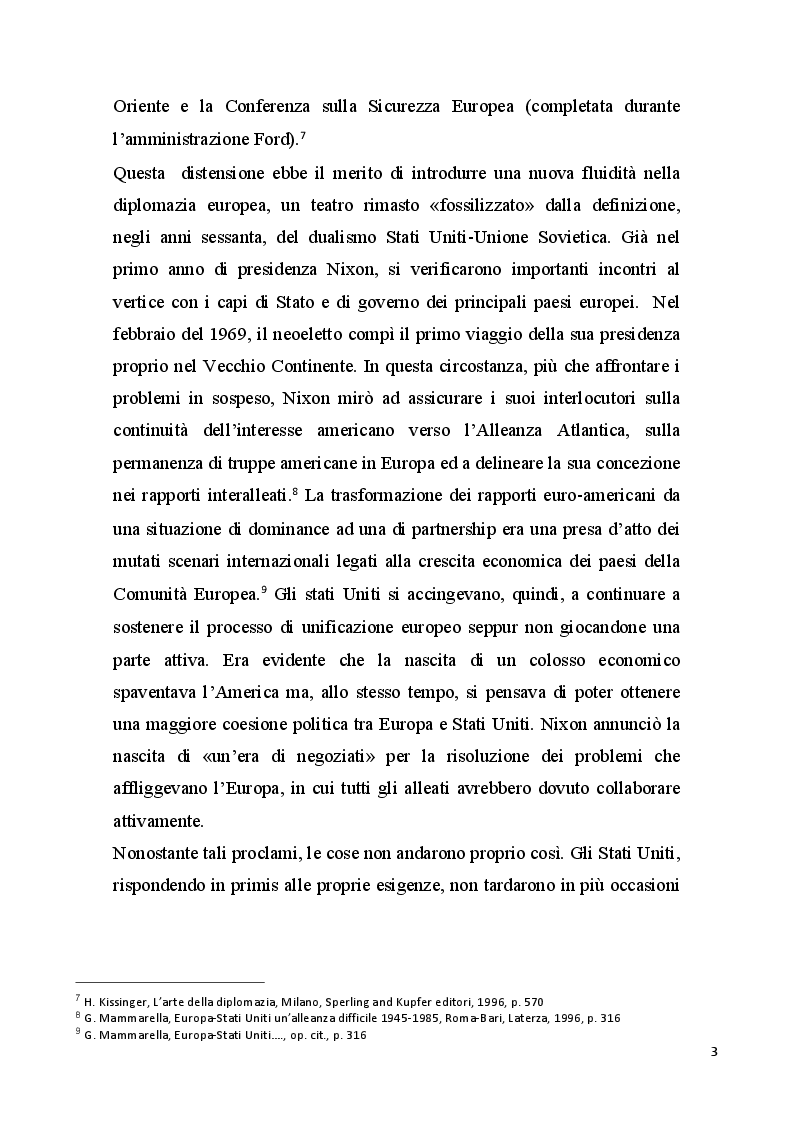 Anteprima della tesi: Gli Stati Uniti e l'Europa negli anni della presidenza Nixon, Pagina 4