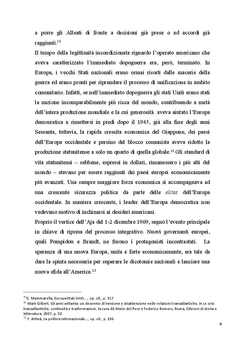 Anteprima della tesi: Gli Stati Uniti e l'Europa negli anni della presidenza Nixon, Pagina 5