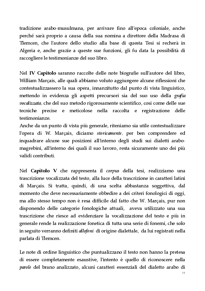 Estratto dalla tesi: Un dialetto algerino. L'arabo dialettale di Tlemcen