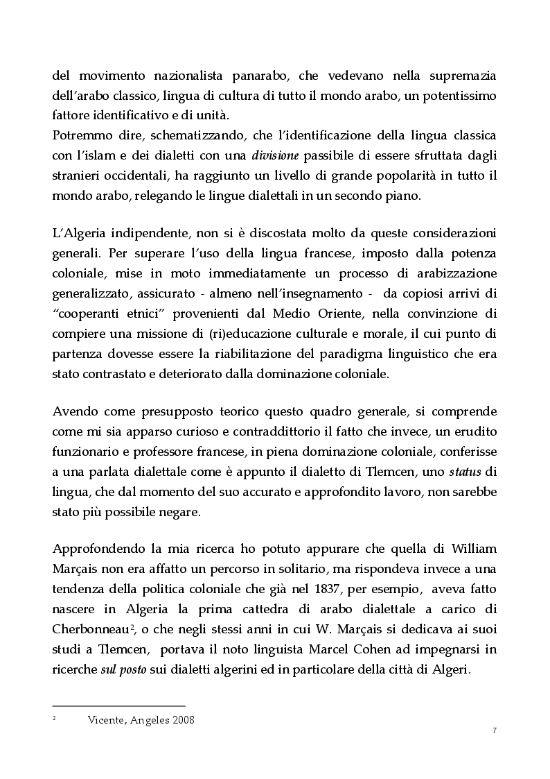 Anteprima della tesi: Un dialetto algerino. L'arabo dialettale di Tlemcen, Pagina 3