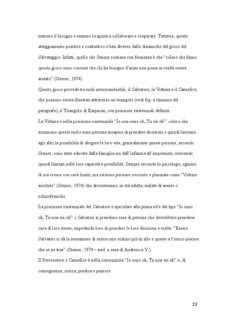 Estratto dalla tesi: Claude M. Steiner: viaggio alla scoperta della personalità