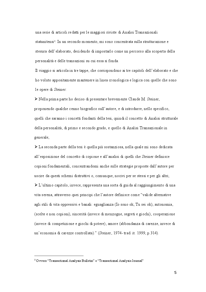 Anteprima della tesi: Claude M. Steiner: viaggio alla scoperta della personalità, Pagina 4