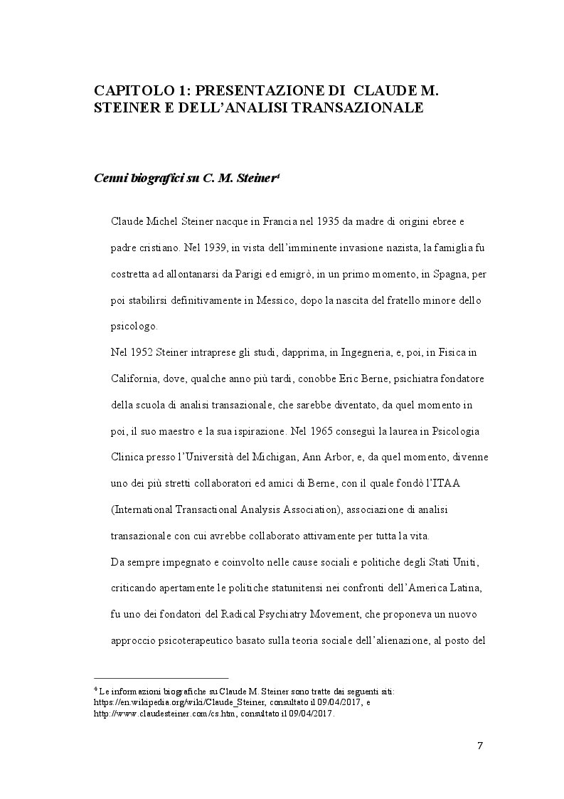 Anteprima della tesi: Claude M. Steiner: viaggio alla scoperta della personalità, Pagina 6