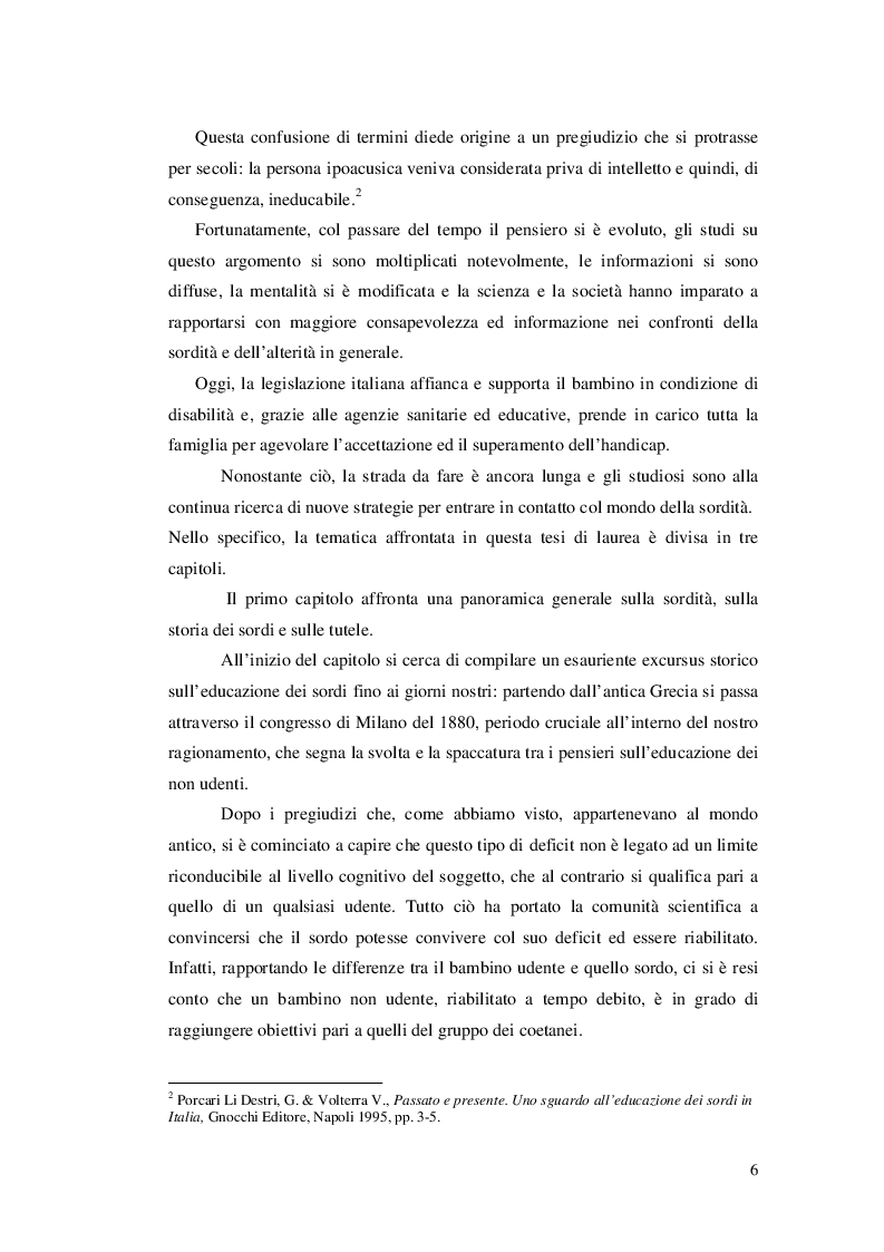 Anteprima della tesi: Approcci educativi per il bambini con disturbi dell'udito, Pagina 3