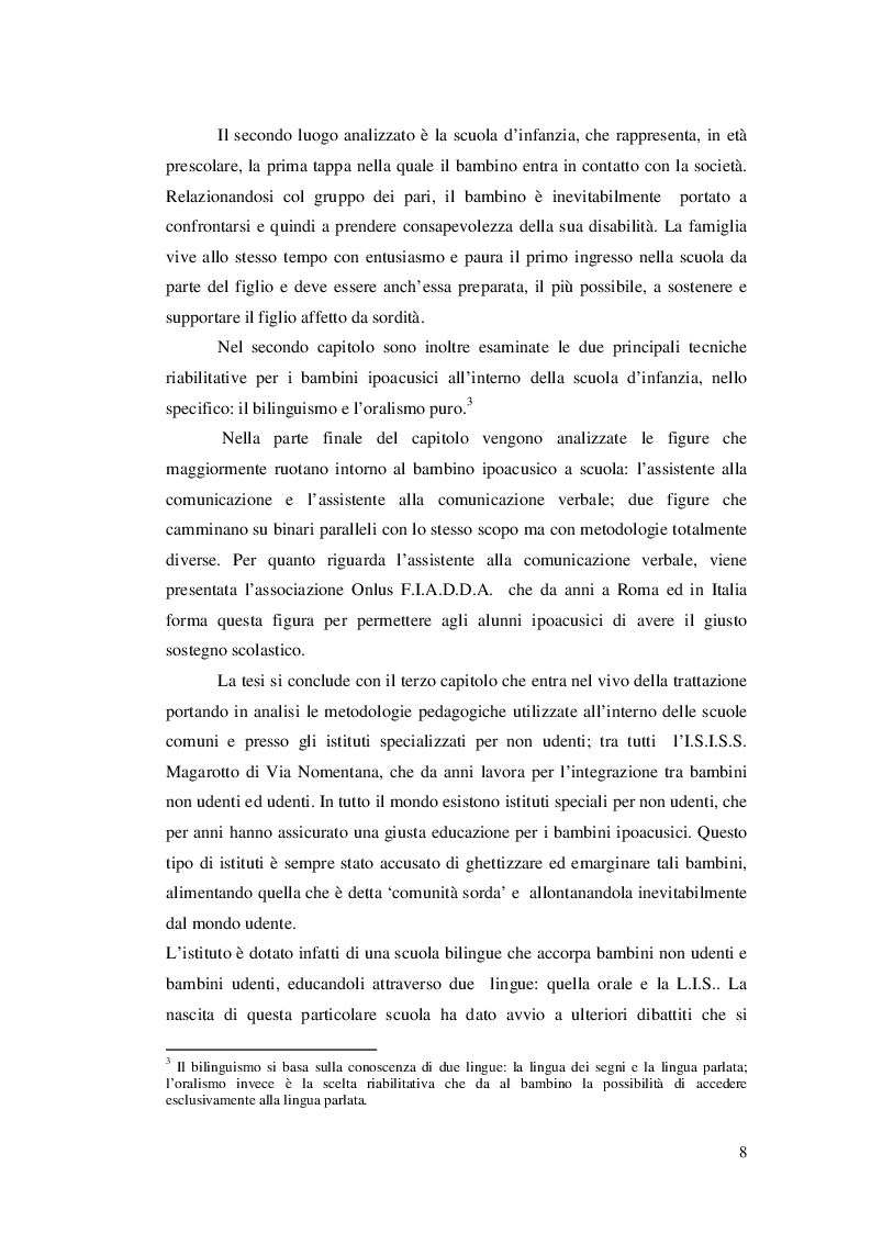 Anteprima della tesi: Approcci educativi per il bambini con disturbi dell'udito, Pagina 5