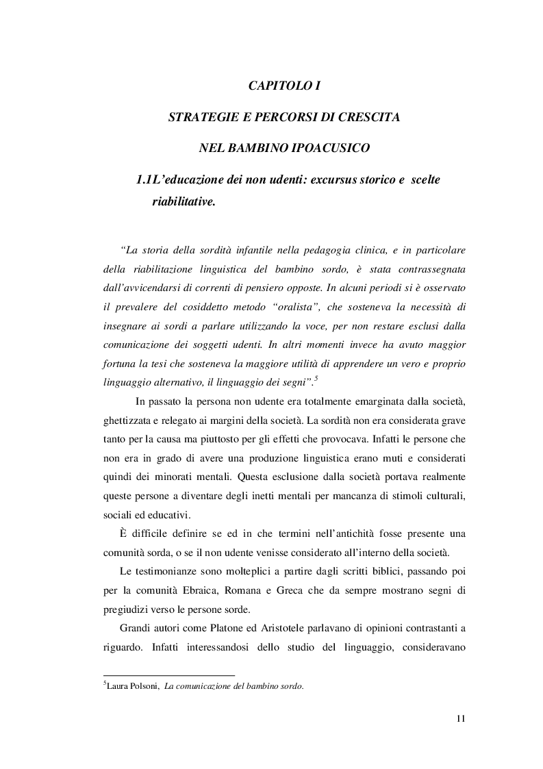 Anteprima della tesi: Approcci educativi per il bambini con disturbi dell'udito, Pagina 8
