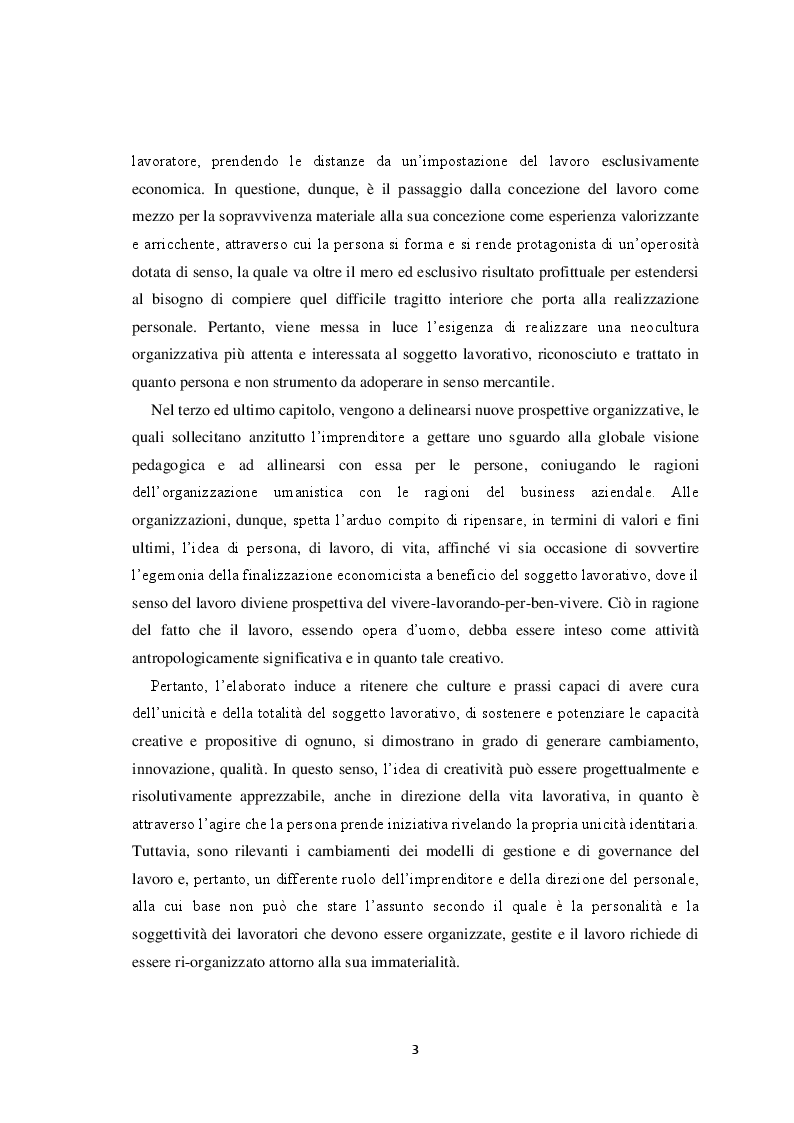 Anteprima della tesi: Il volto del lavoro nella società contemporanea: dal lavoro che nobilita l'uomo al lavoro che mobilita l'uomo, Pagina 4