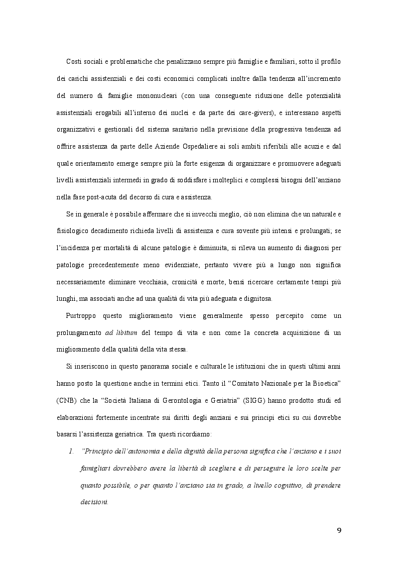 Anteprima della tesi: Best Practice nell'adozione dei principi delle Cure Palliative nella fase avanzata e terminale di malattia: Benchmarking tra quattro R.S.A. lombarde, Pagina 6