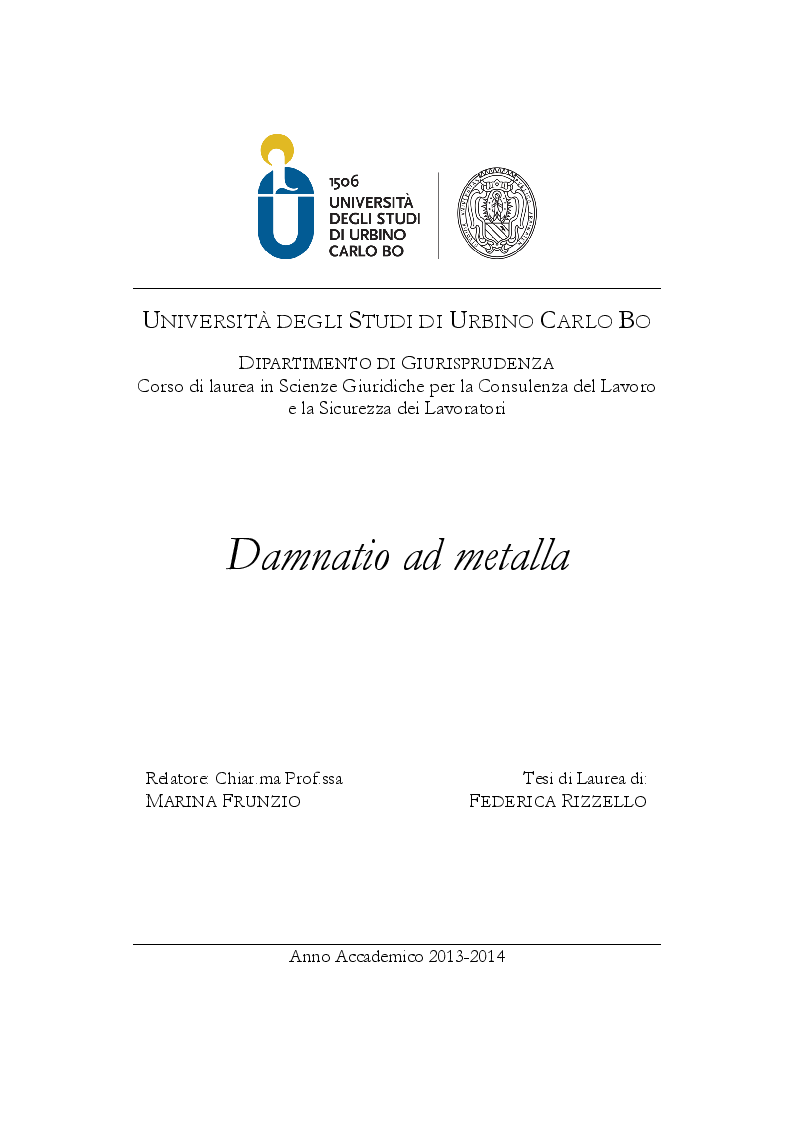 Anteprima della tesi: Damnatio ad metalla, Pagina 1