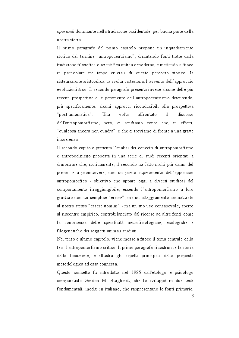 Anteprima della tesi: Oltre l'antropocentrismo, oltre l'antropodiniego: verso un ''antropomorfismo critico'', Pagina 4