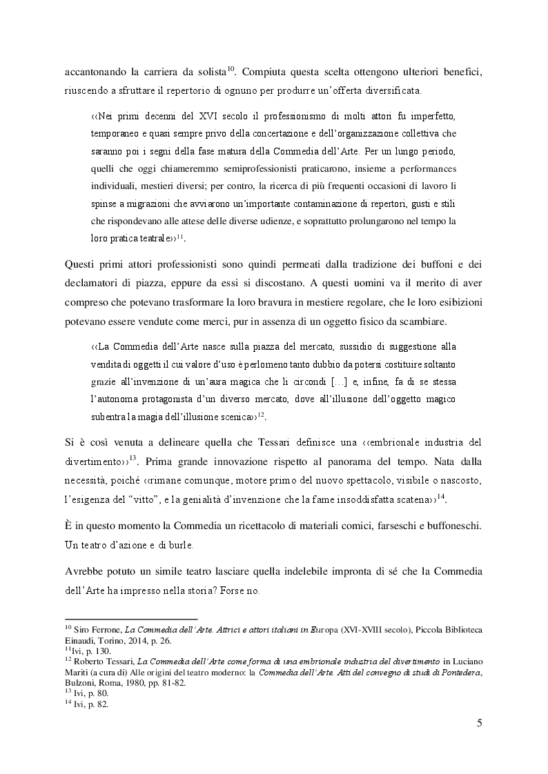 Anteprima della tesi: Il volto femminile della Commedia dell'Arte: l'affermazione dell'attrice tra '500 e '600, Pagina 5