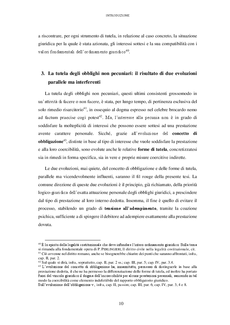 Estratto dalla tesi: L'attuazione degli obblighi non pecuniari. L'astreinte italiana nel sistema delle tutele