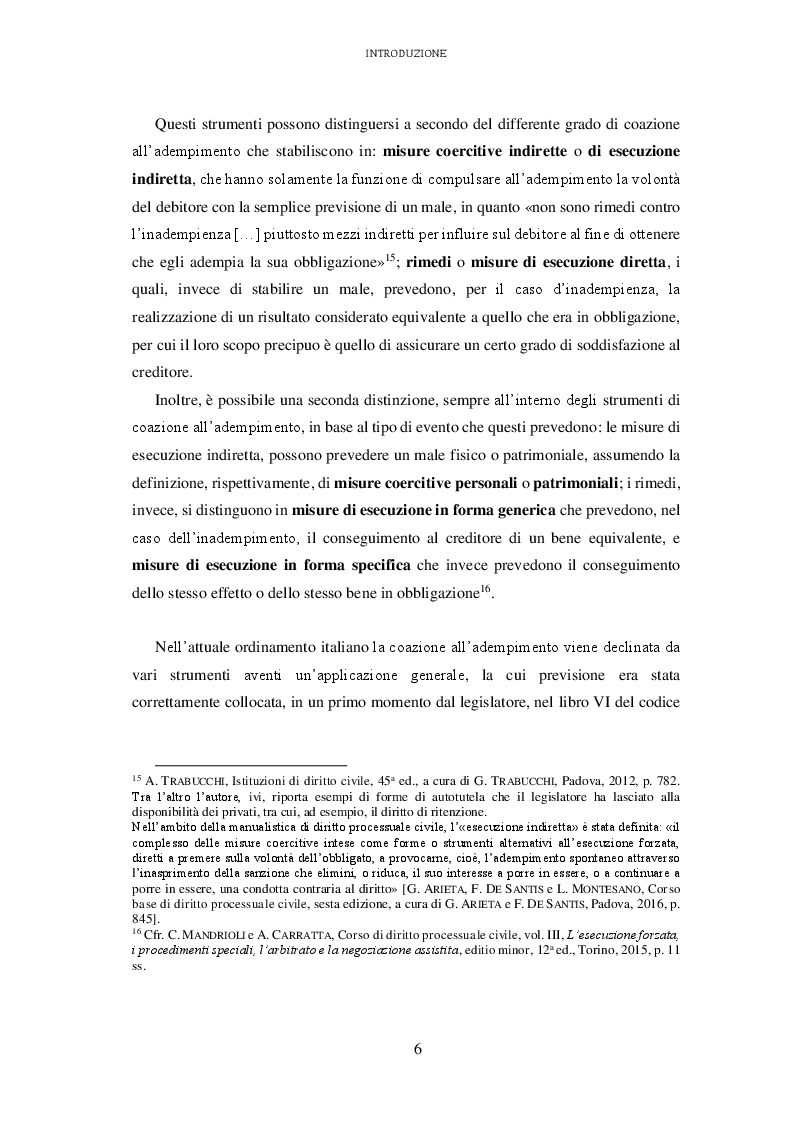 Anteprima della tesi: L'attuazione degli obblighi non pecuniari. L'astreinte italiana nel sistema delle tutele, Pagina 7