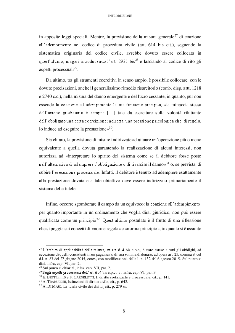Anteprima della tesi: L'attuazione degli obblighi non pecuniari. L'astreinte italiana nel sistema delle tutele, Pagina 9
