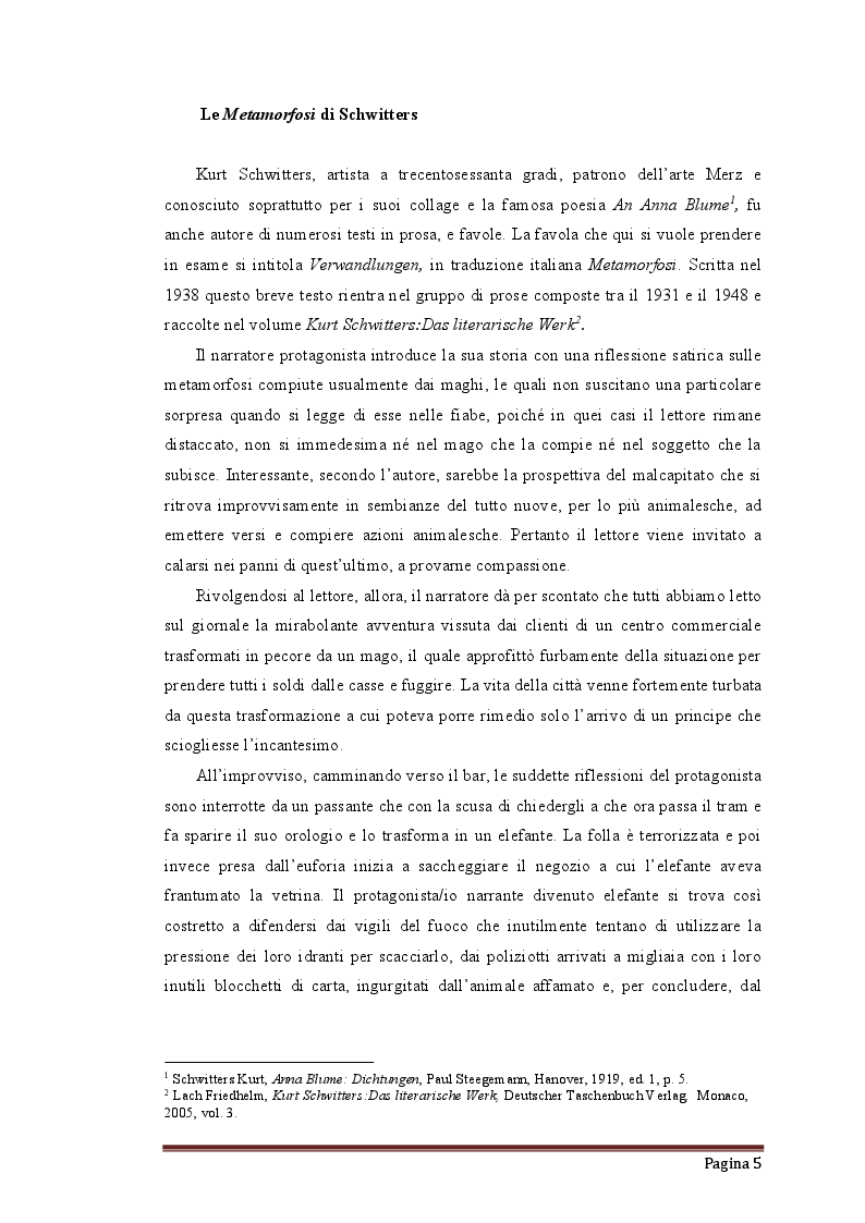 Anteprima della tesi: Occultismo, potere, tesori nascosti e magia d'epoca nazista nel racconto Verwandlungen di Kurt Schwitters, Pagina 3