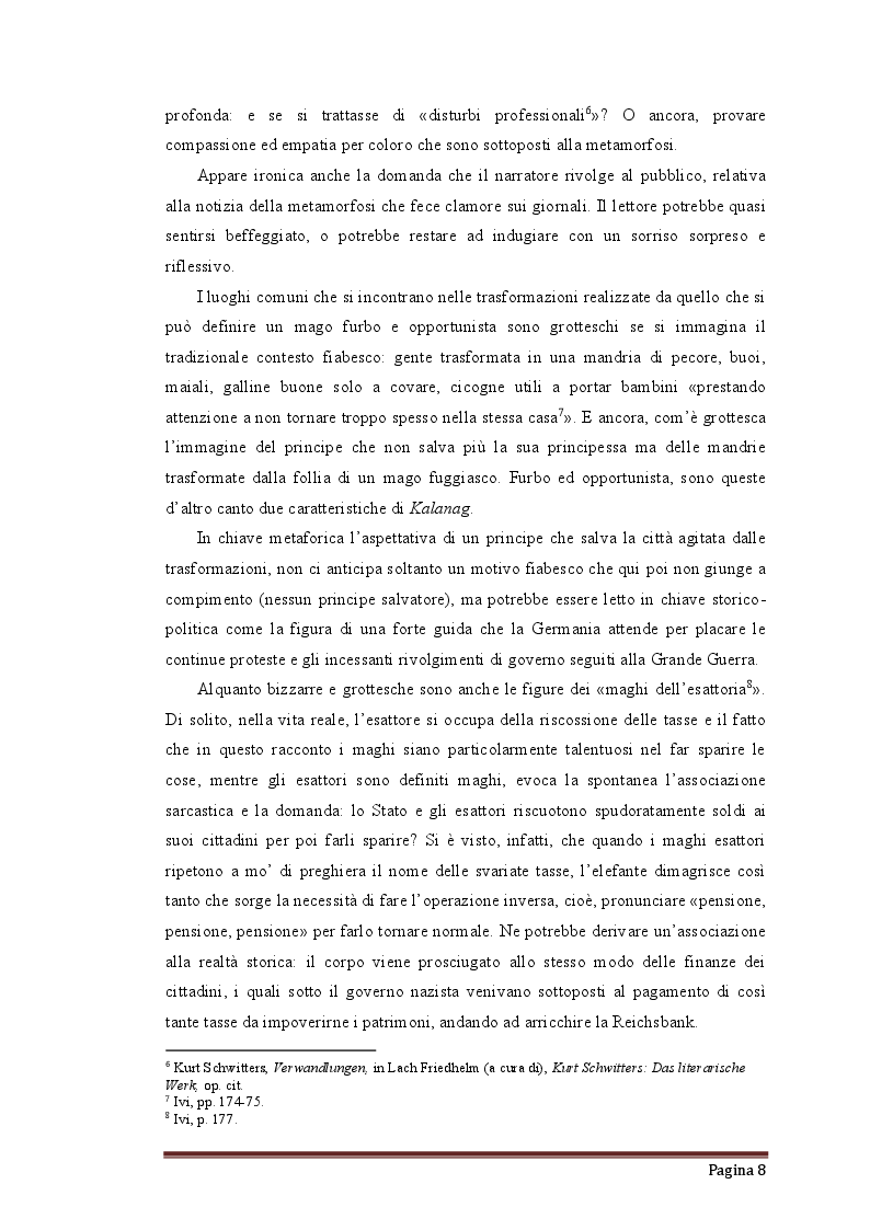 Anteprima della tesi: Occultismo, potere, tesori nascosti e magia d'epoca nazista nel racconto Verwandlungen di Kurt Schwitters, Pagina 6