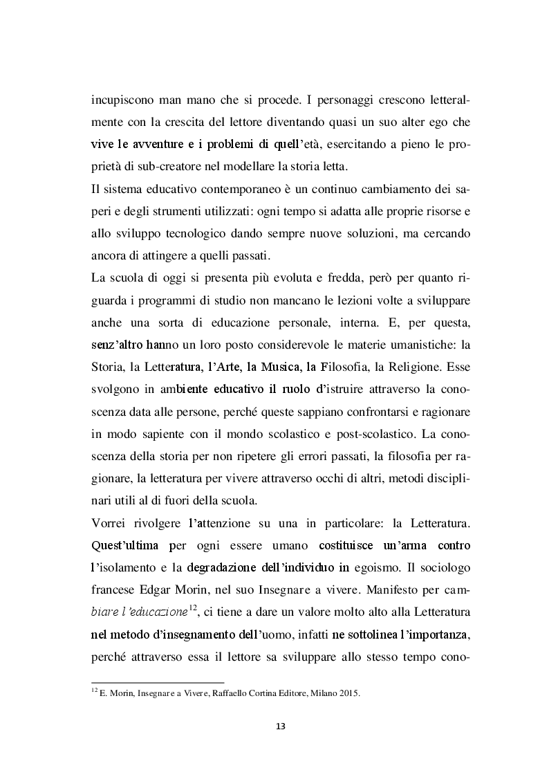 Estratto dalla tesi: Harry Potter - un potente strumento per lo sviluppo e l'educazione del bambino